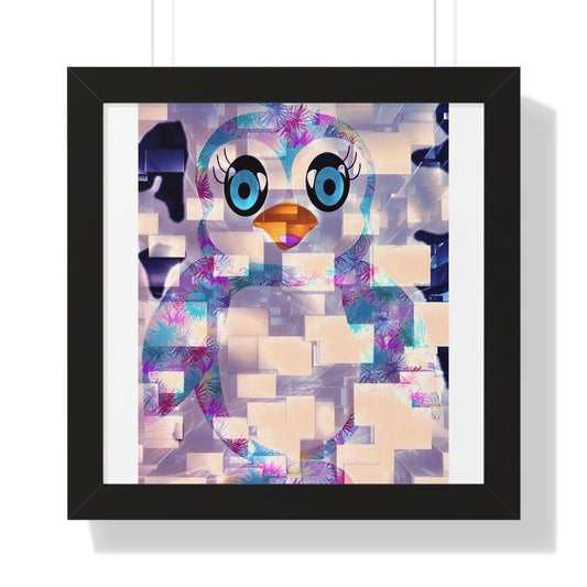 Penguinies Block Art Framed Vertical Poster