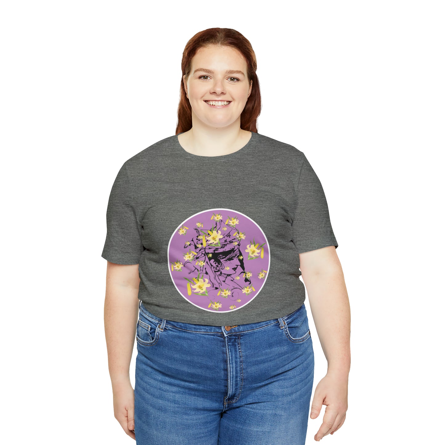 Purple Daffodil Woman Art Unisex Jersey Short Sleeve Tee