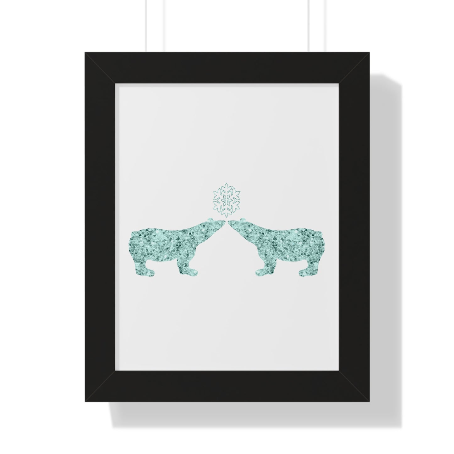 Two Polar Bear Blue Gem Art Framed Vertical Poster