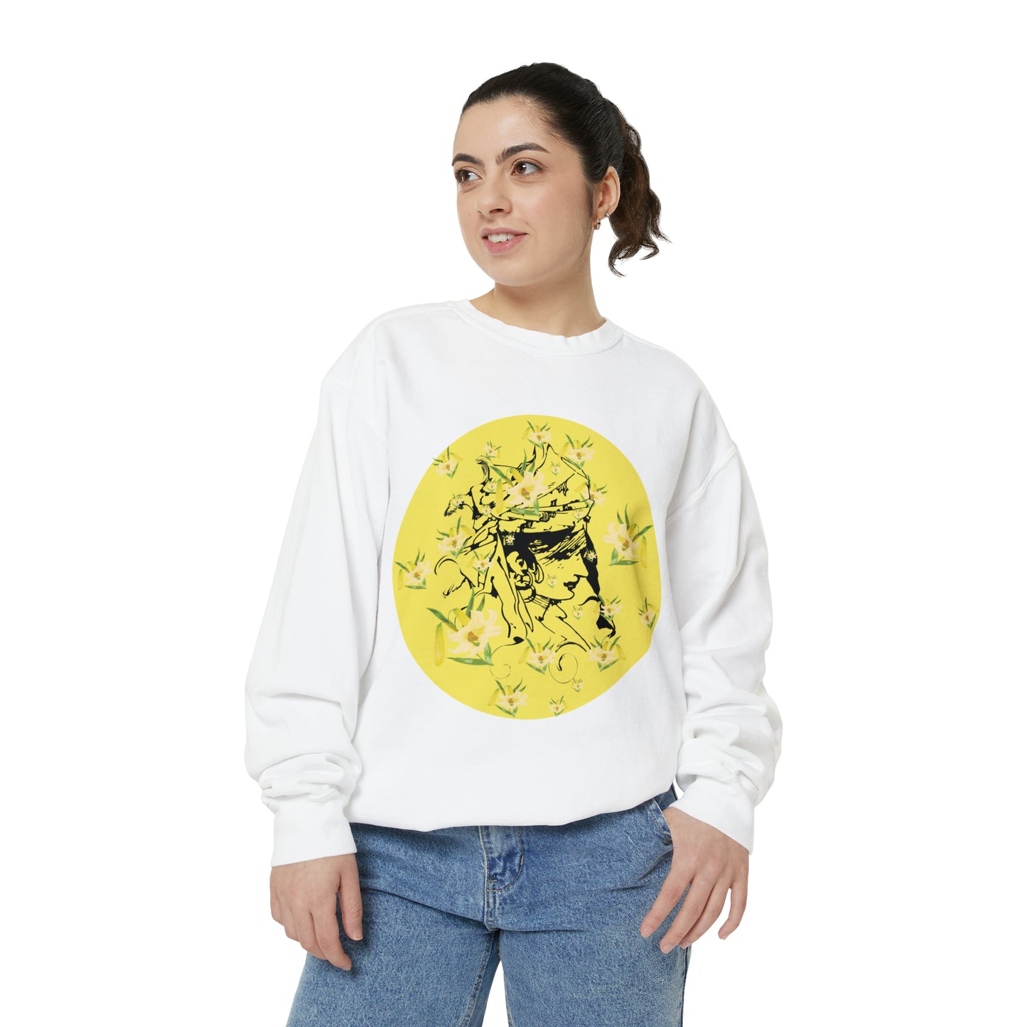 Daffodil Woman Art Unisex Garment-Dyed Sweatshirt