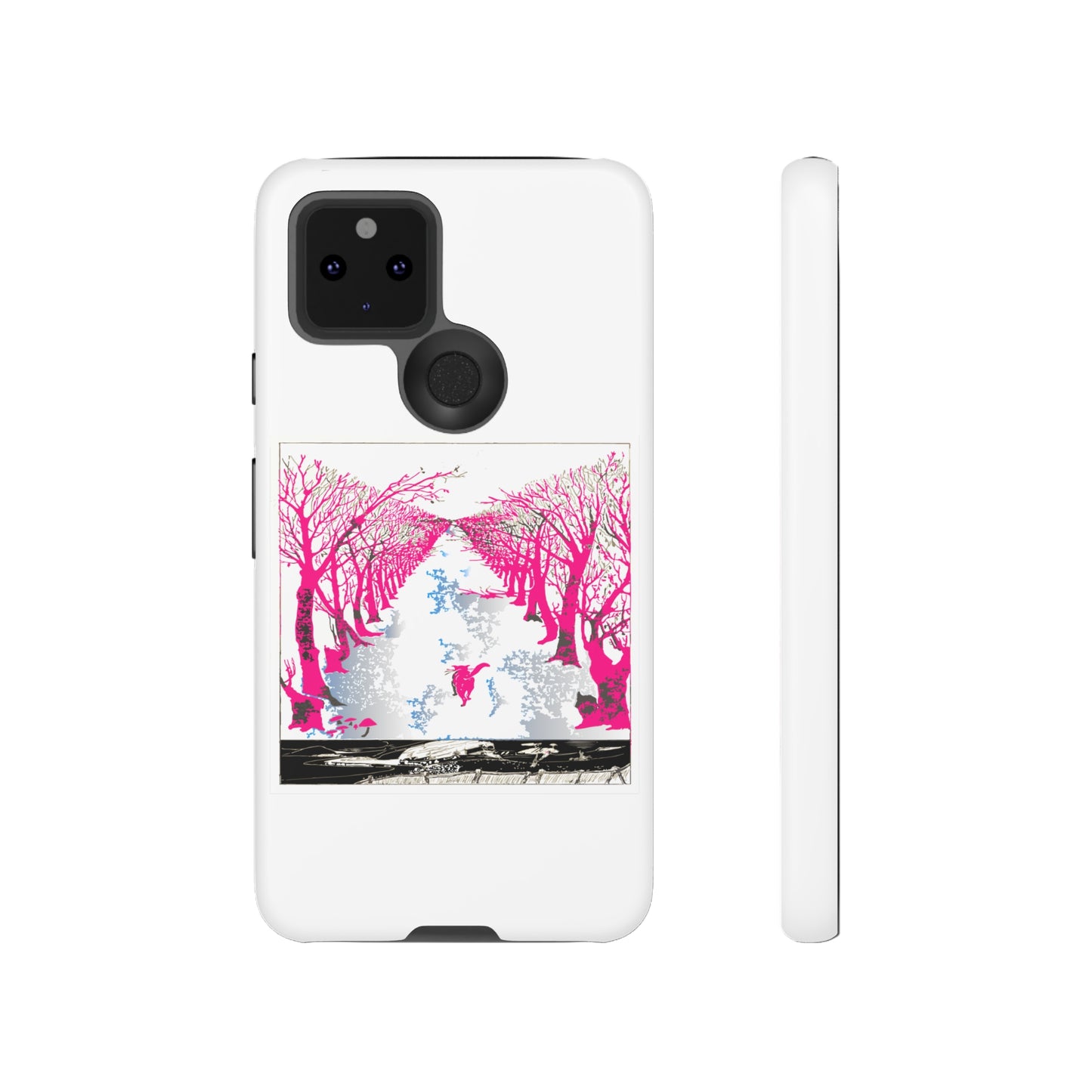 Pink Cat in the Woods Art Tough Cases