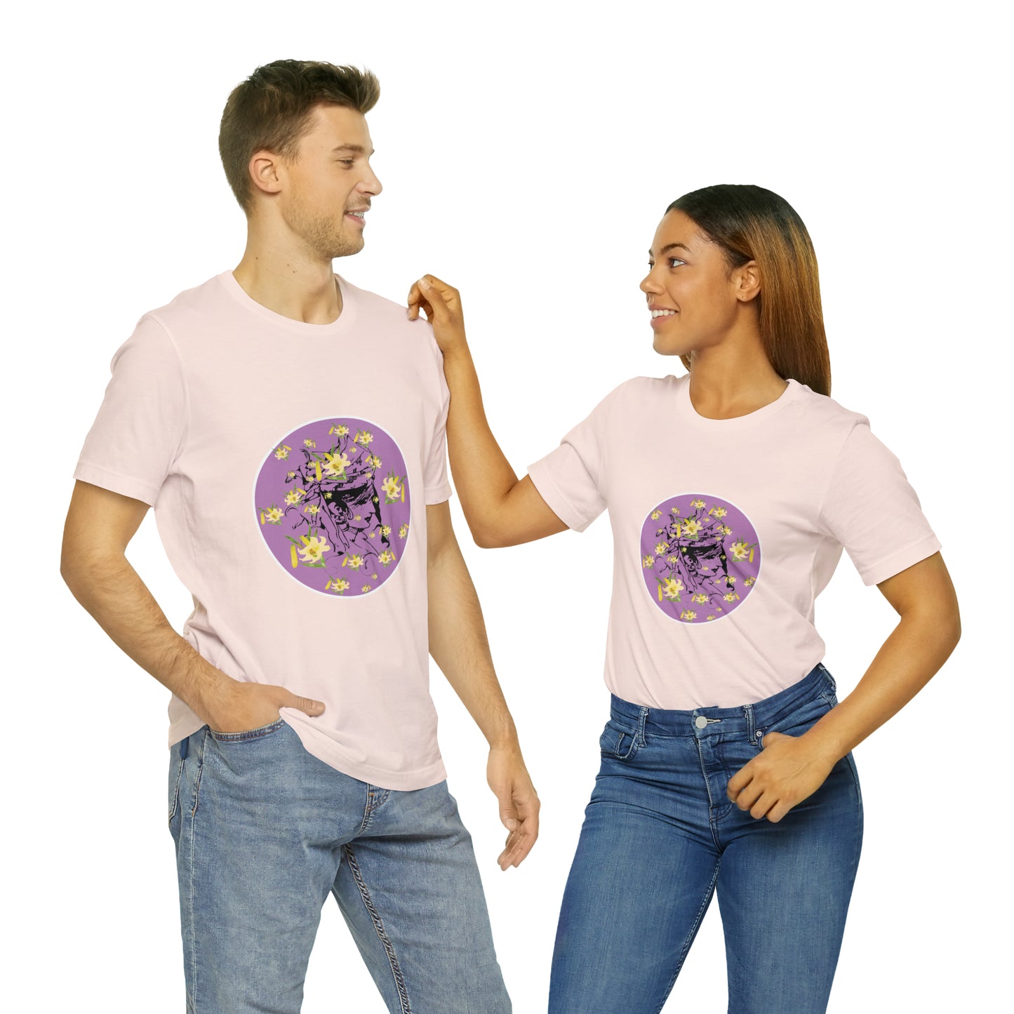 Purple Daffodil Woman Art Unisex Jersey Short Sleeve Tee