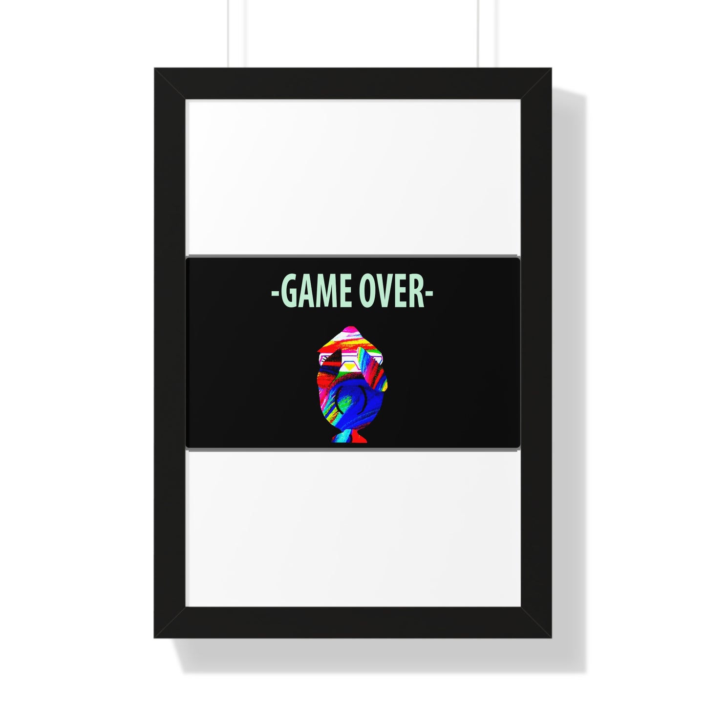 The Penguinies Original - Retro Game Over First Game App Framed Vertical Poster