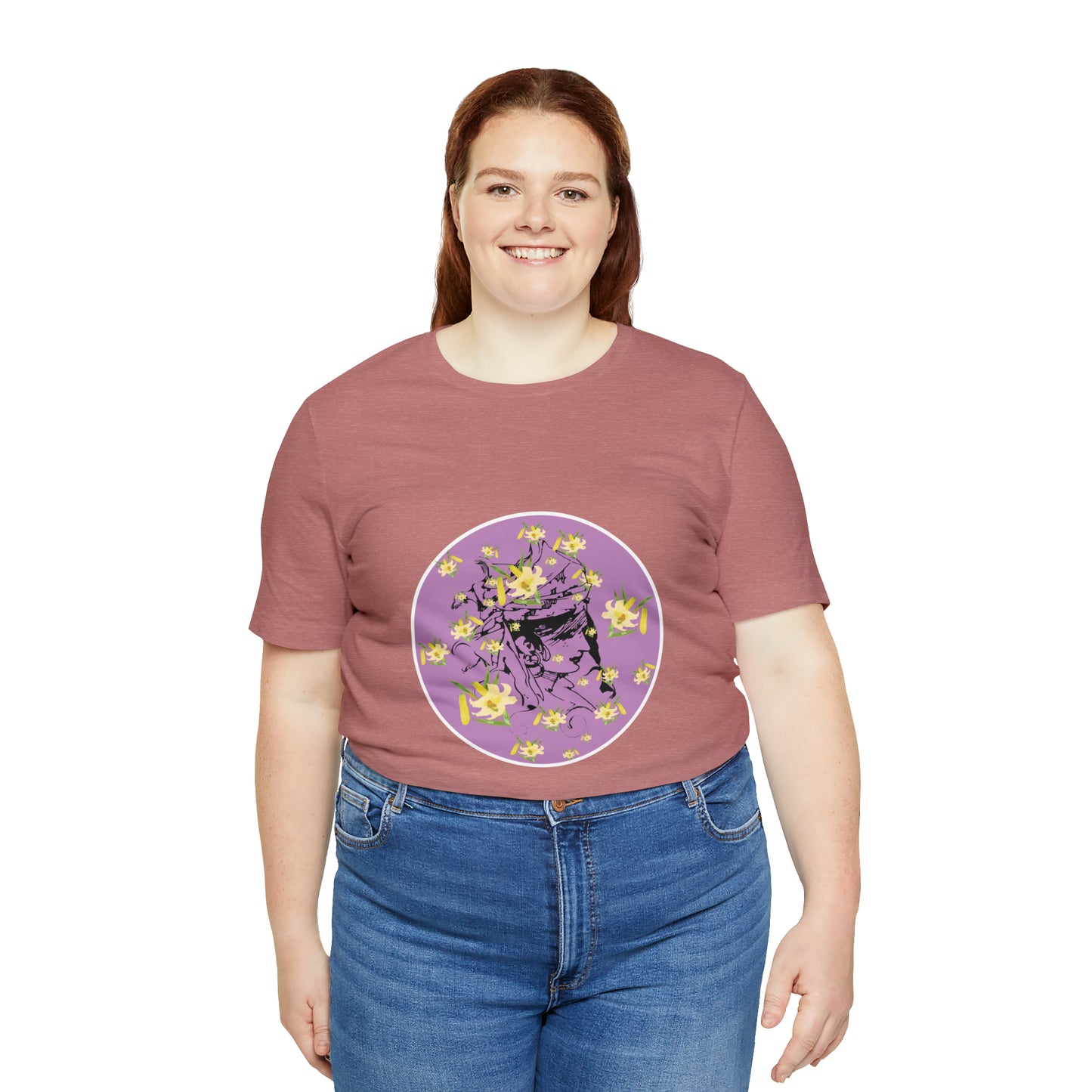 Purple Daffodil Woman Art Unisex Jersey Short Sleeve Tee