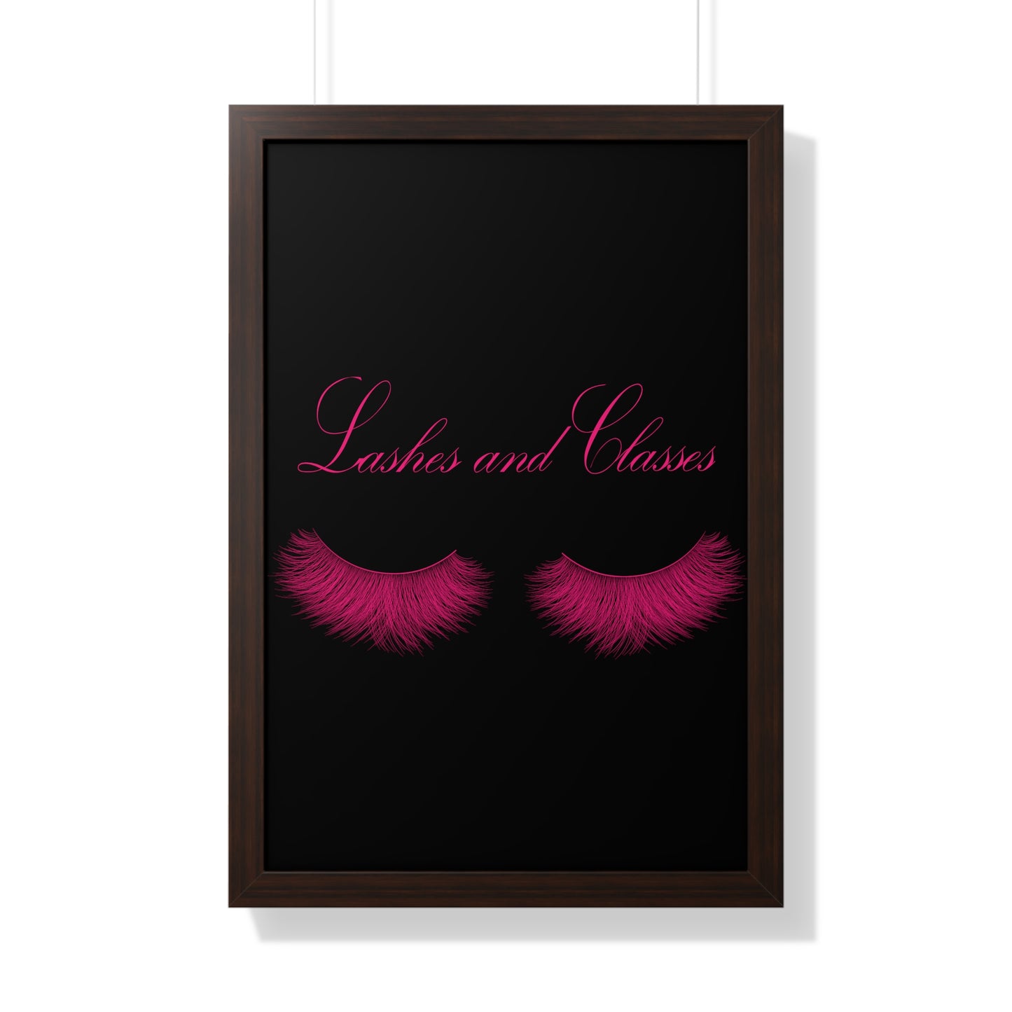 Lashes & Classes Pink and Black Framed Vertical Poster