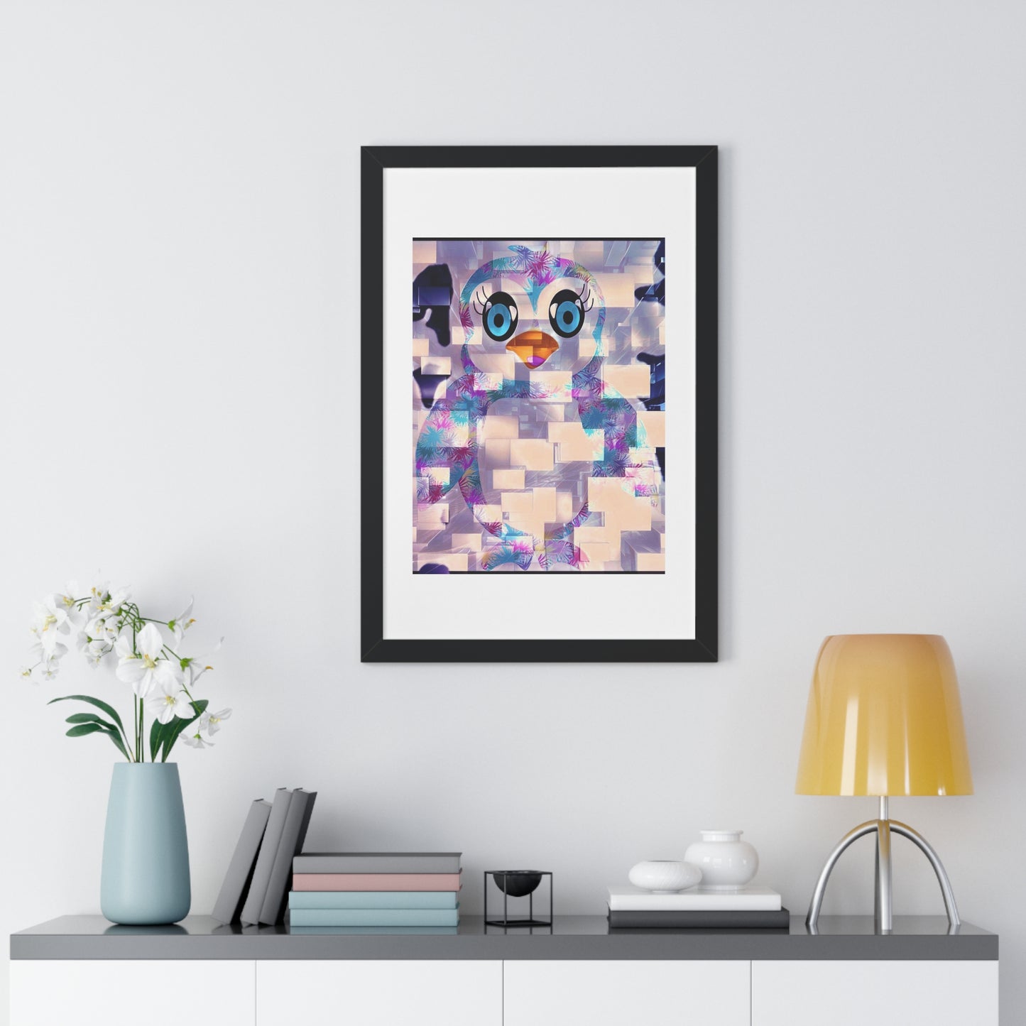 Penguinies Block Art Framed Vertical Poster