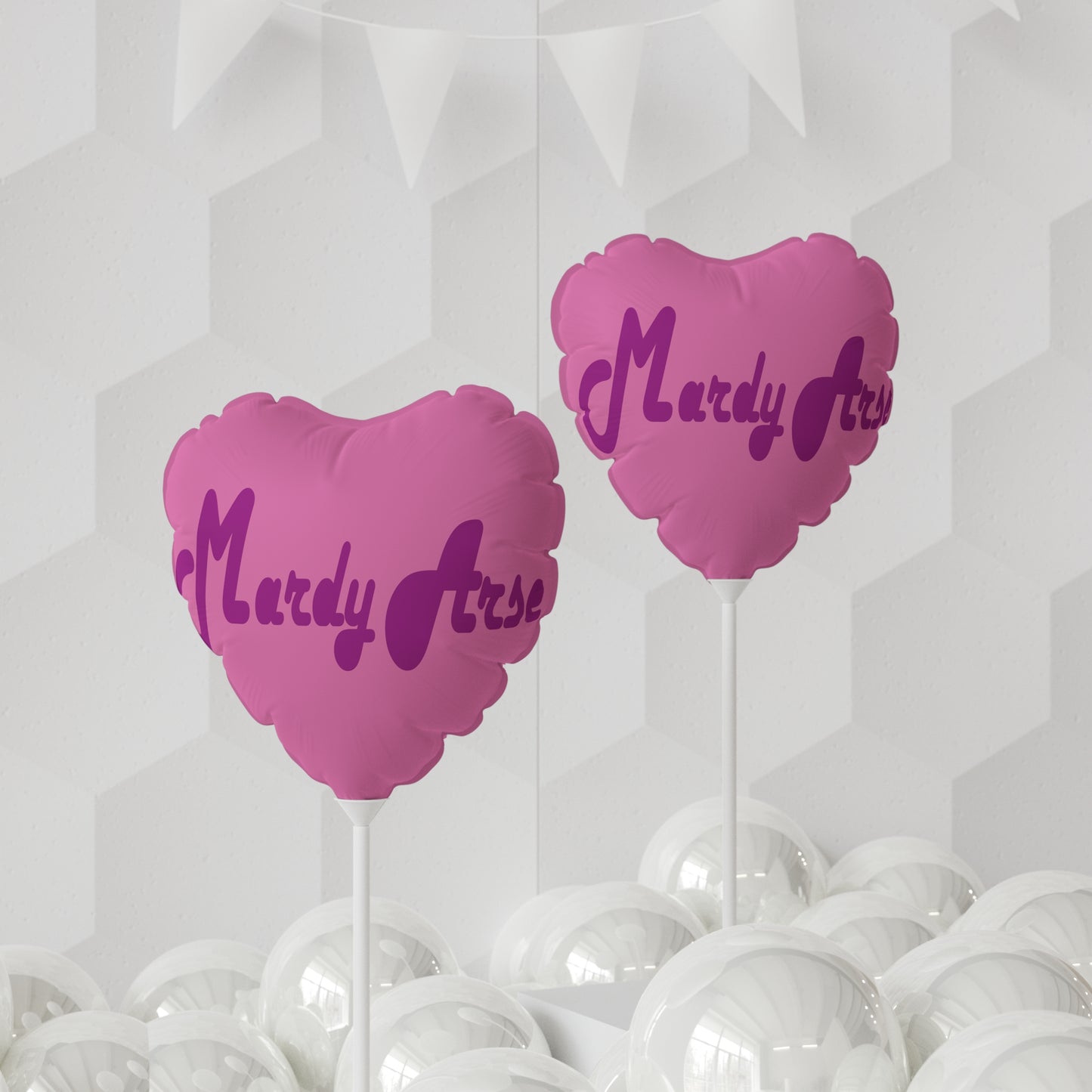 Mardy Arse, Sheffield Dialect Purple Typography Balloon (Round and Heart-shaped), 11"