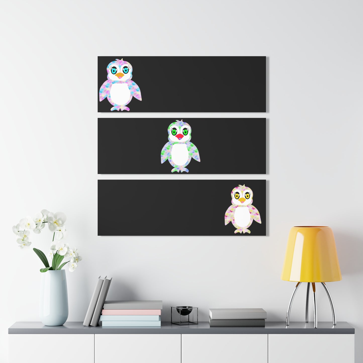 The Three Penguinies Acrylic Prints (Triptych)