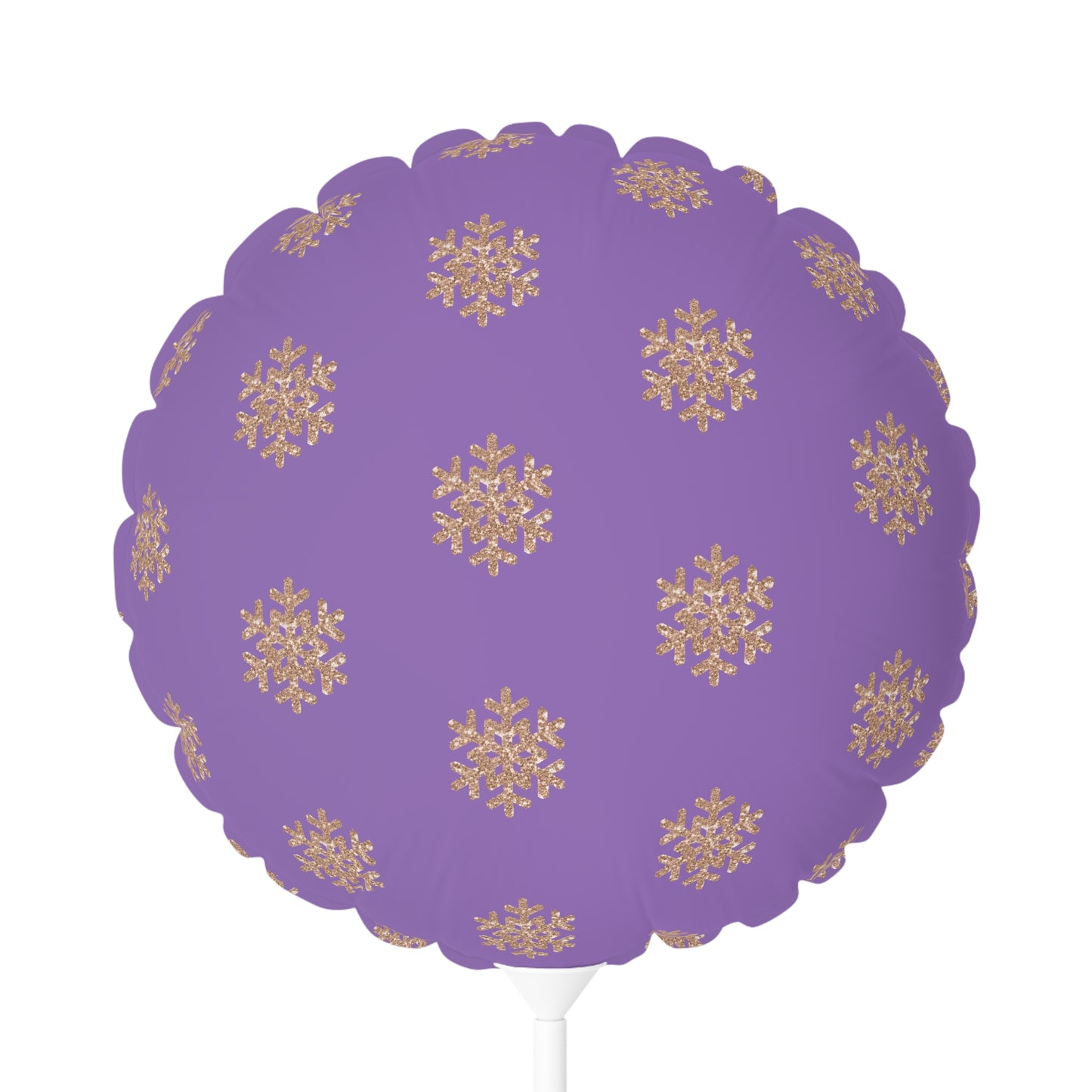 Rose Gold Glitter Snowflake, Purple Balloon (Round and Heart-shaped), 11"