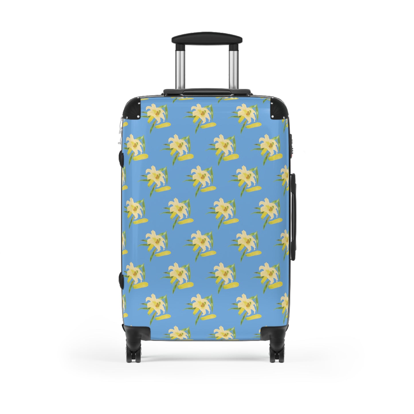 Daffodil Pattern Light Blue Suitcase