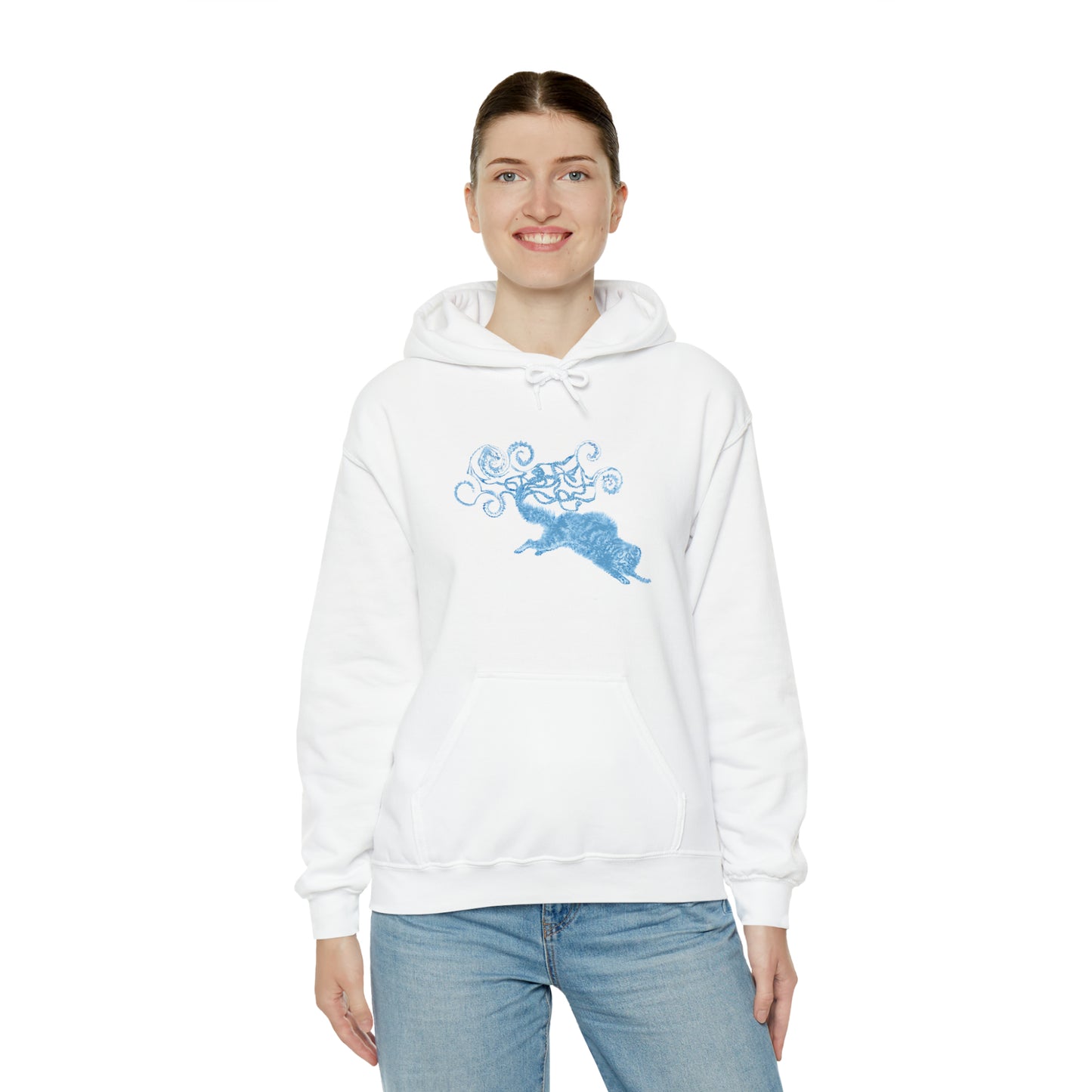 Blue Cat's Tail Art Unisex Heavy Blend™ Hooded Sweatshirt