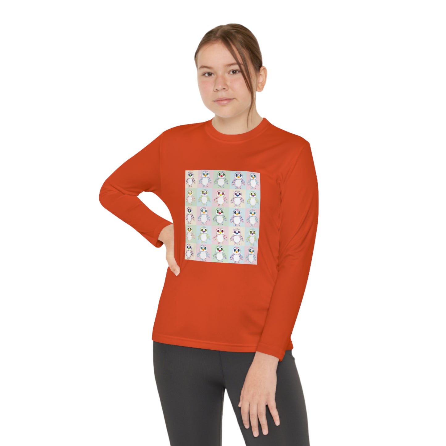 The Penguinies Pop Art Youth Long Sleeve Competitor Tee