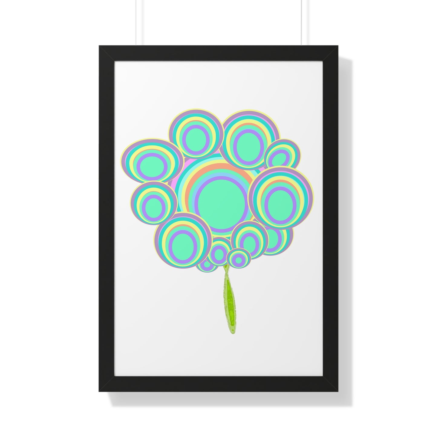 Circle Tree Art Illustration Framed Vertical Poster