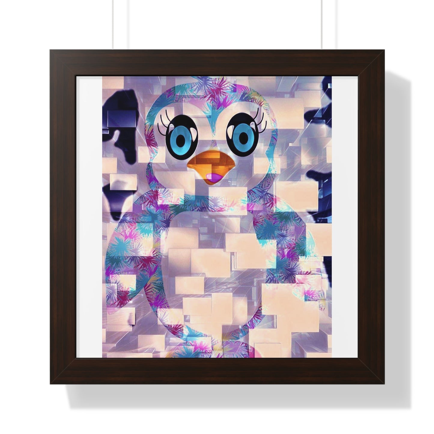 Penguinies Block Art Framed Vertical Poster