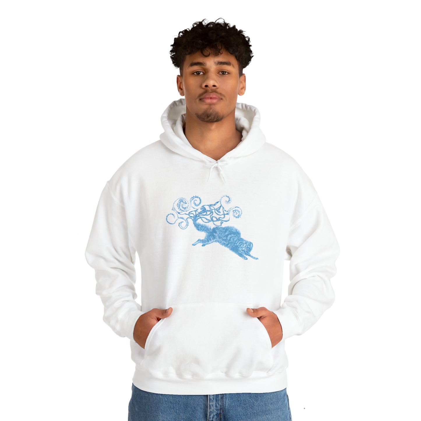 Blue Cat's Tail Art Unisex Heavy Blend™ Hooded Sweatshirt