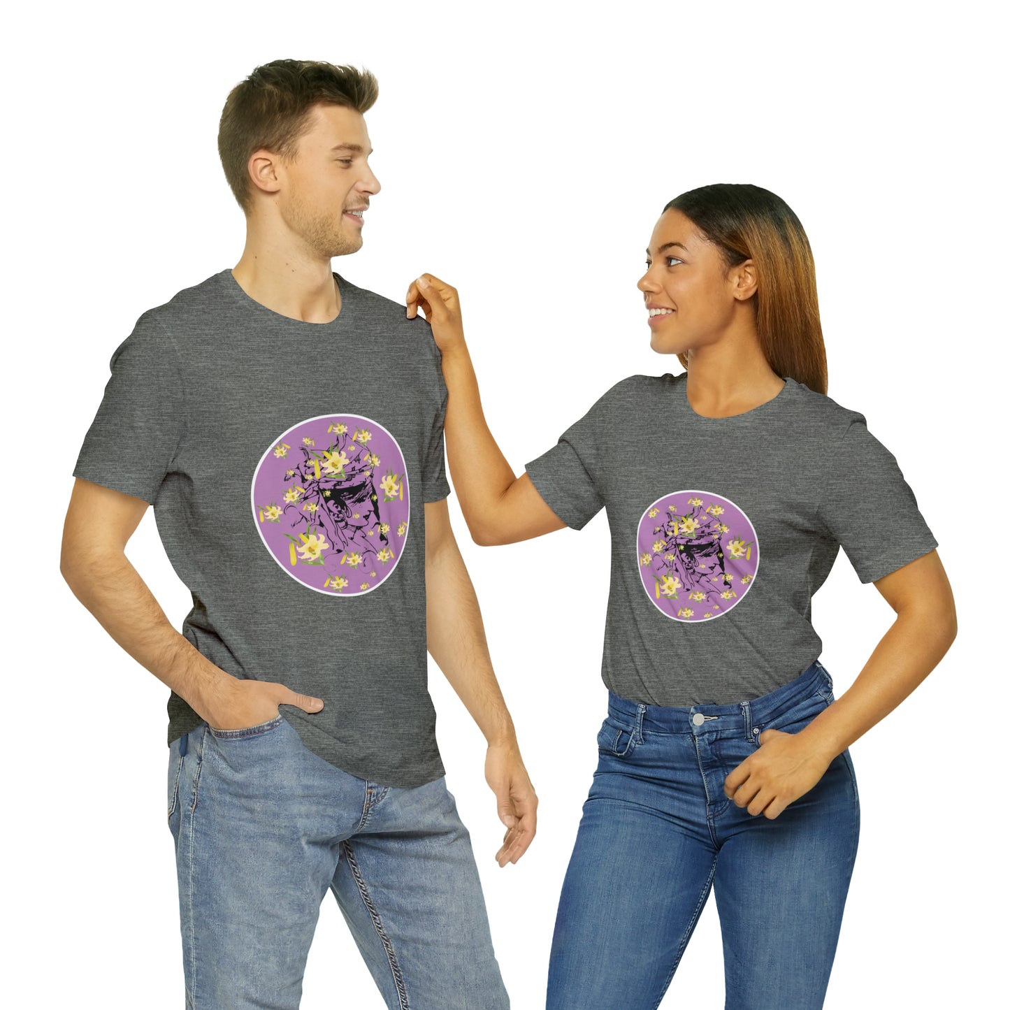 Purple Daffodil Woman Art Unisex Jersey Short Sleeve Tee