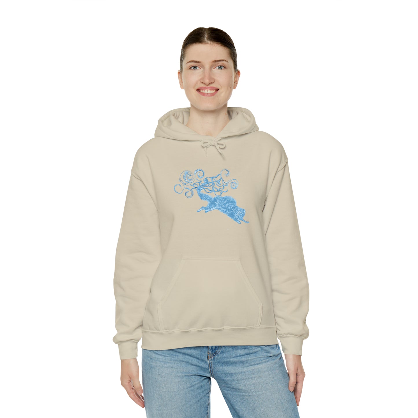 Blue Cat's Tail Art Unisex Heavy Blend™ Hooded Sweatshirt