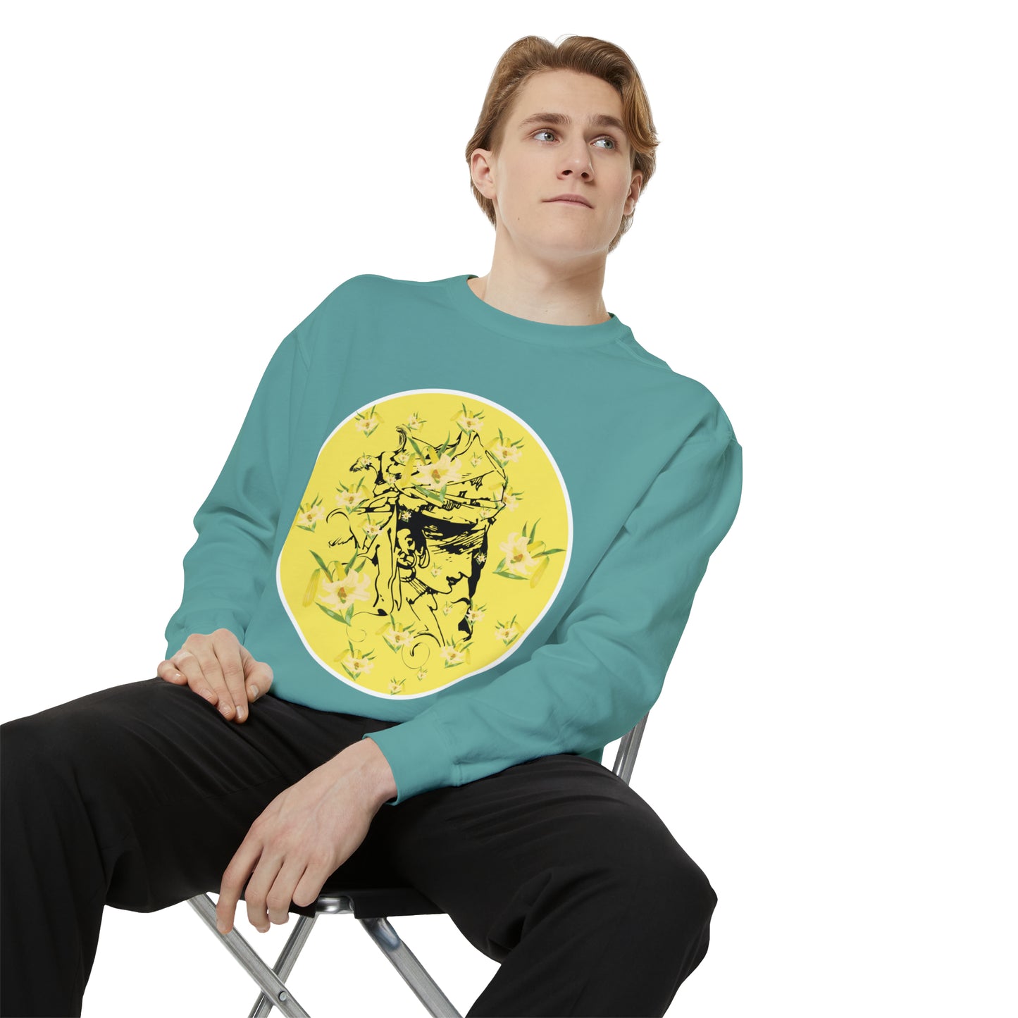 Daffodil Woman Art Unisex Garment-Dyed Sweatshirt