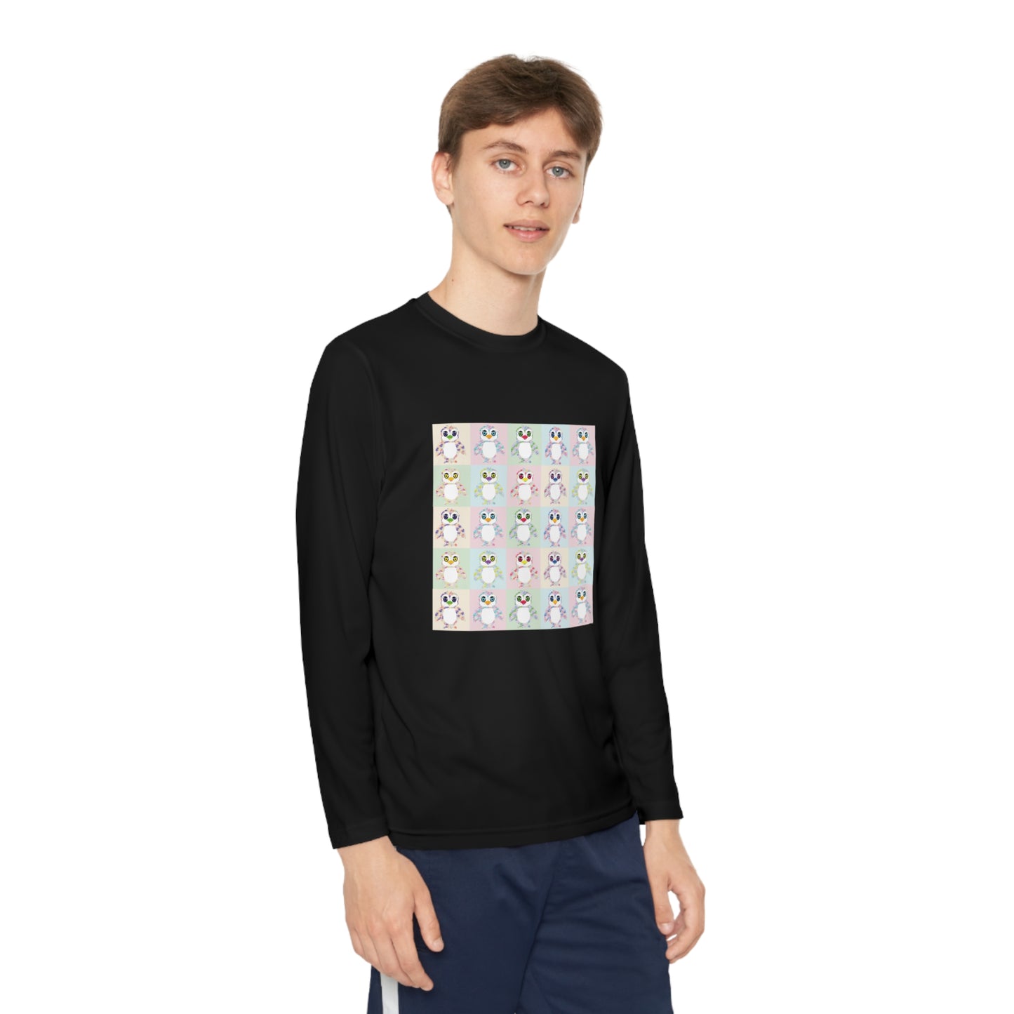 The Penguinies Pop Art Youth Long Sleeve Competitor Tee