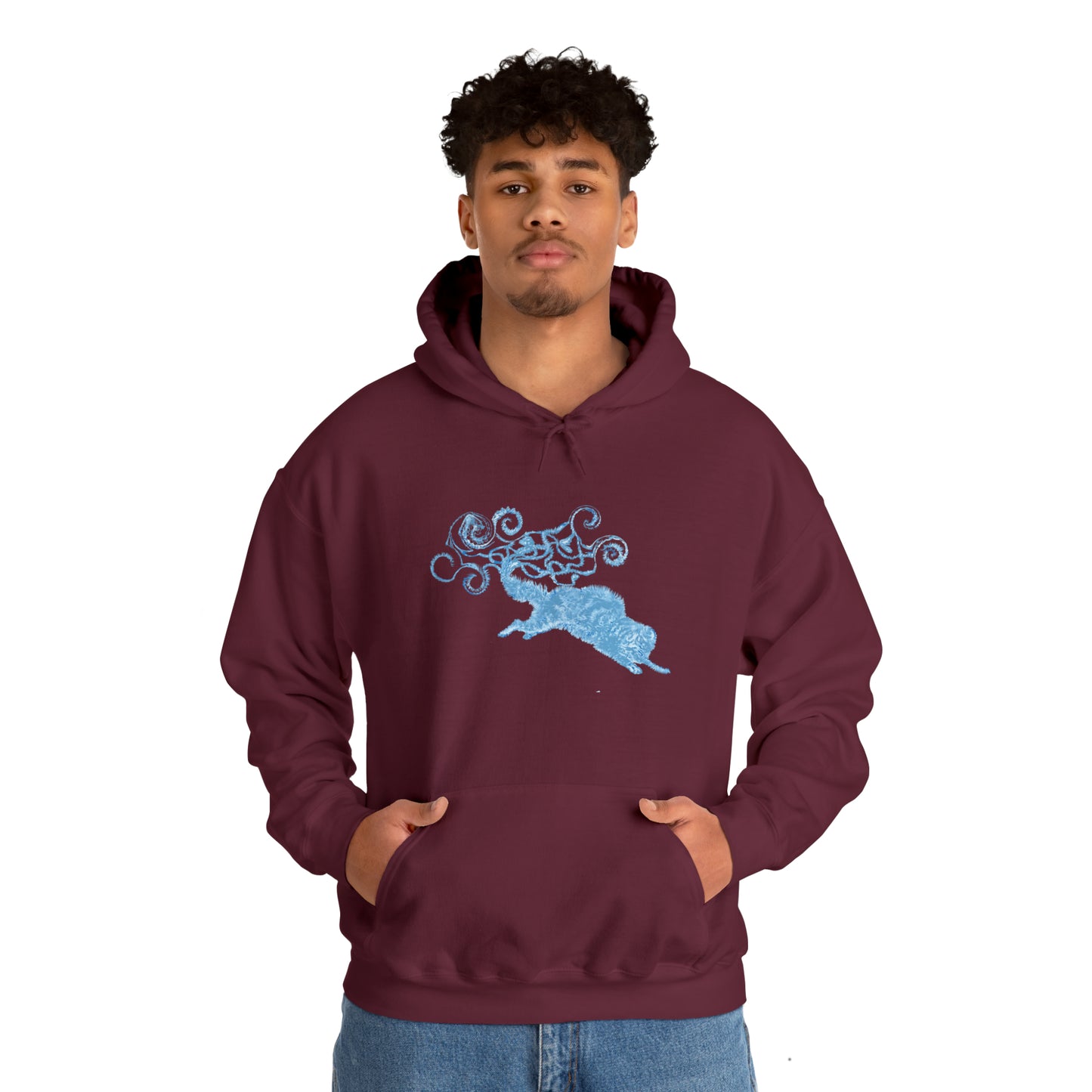 Blue Cat's Tail Art Unisex Heavy Blend™ Hooded Sweatshirt