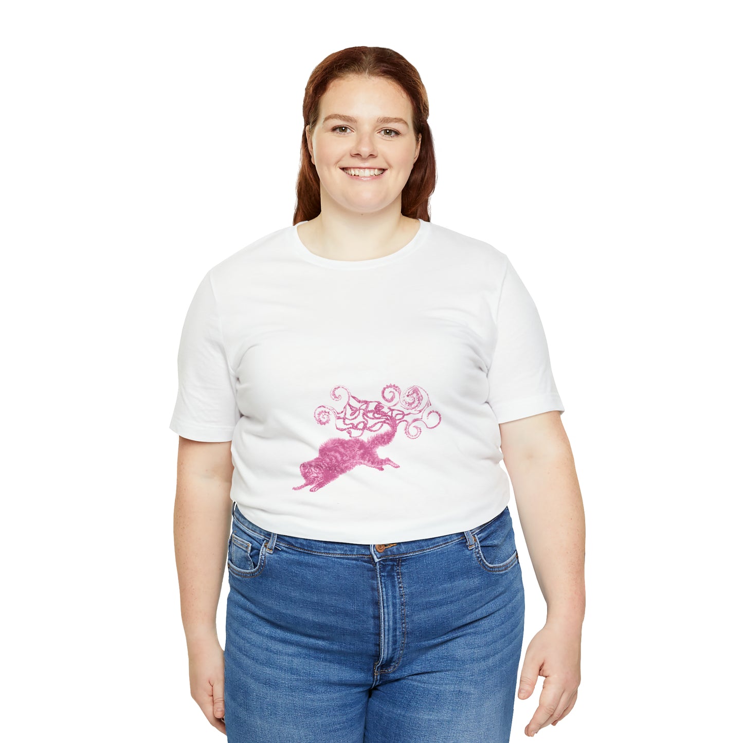 Pink Cat's Tail Art Unisex Jersey Short Sleeve Tee