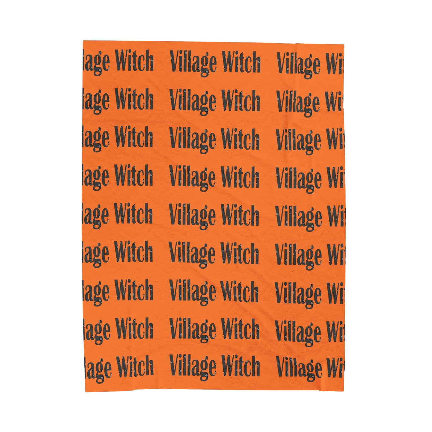 Village Witch Orange Velveteen Plush Blanket