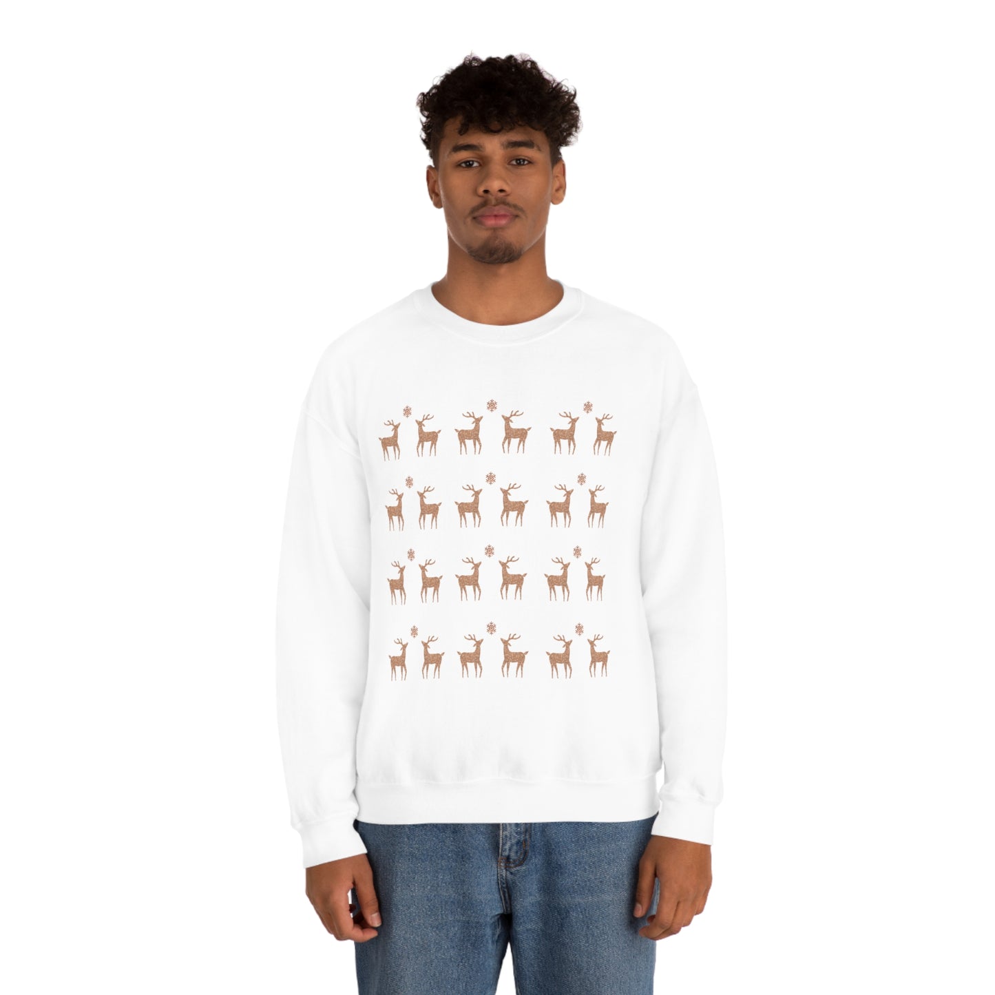 Golden Stag Pattern Unisex Heavy Blend™ Crewneck Sweatshirt