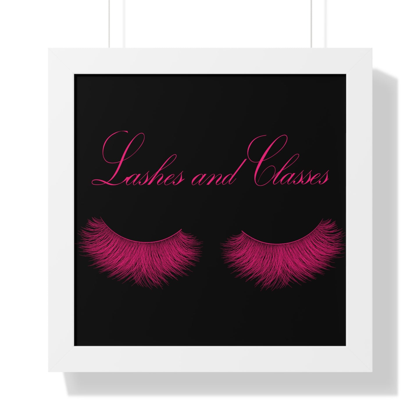 Lashes & Classes Pink and Black Framed Vertical Poster