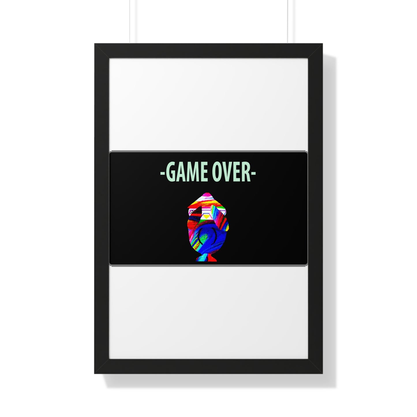 The Penguinies Original - Retro Game Over First Game App Framed Vertical Poster