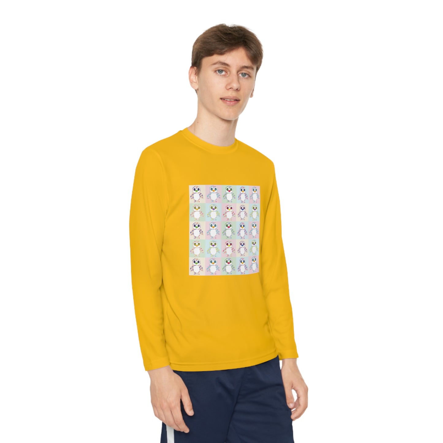 The Penguinies Pop Art Youth Long Sleeve Competitor Tee