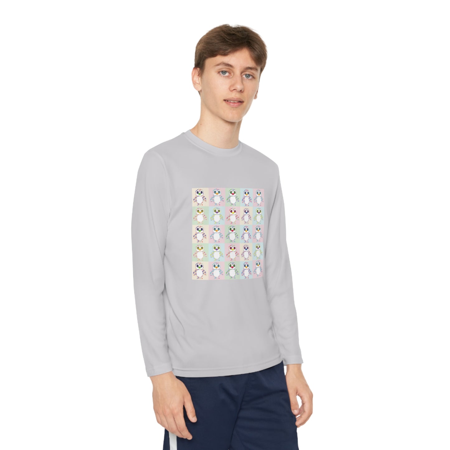 The Penguinies Pop Art Youth Long Sleeve Competitor Tee