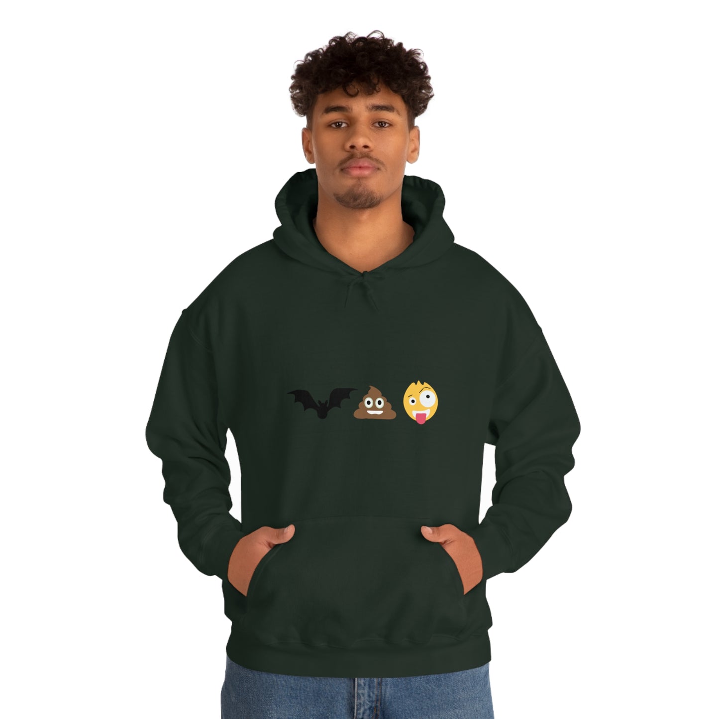 Emoji, Bat, Pooh Crazy, Humour Unisex Heavy Blend™ Hooded Sweatshirt