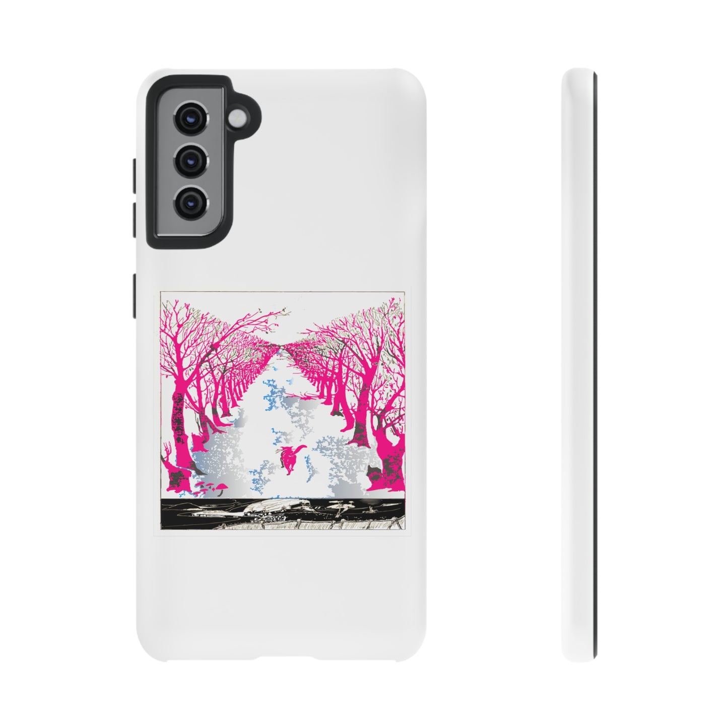 Pink Cat in the Woods Art Tough Cases