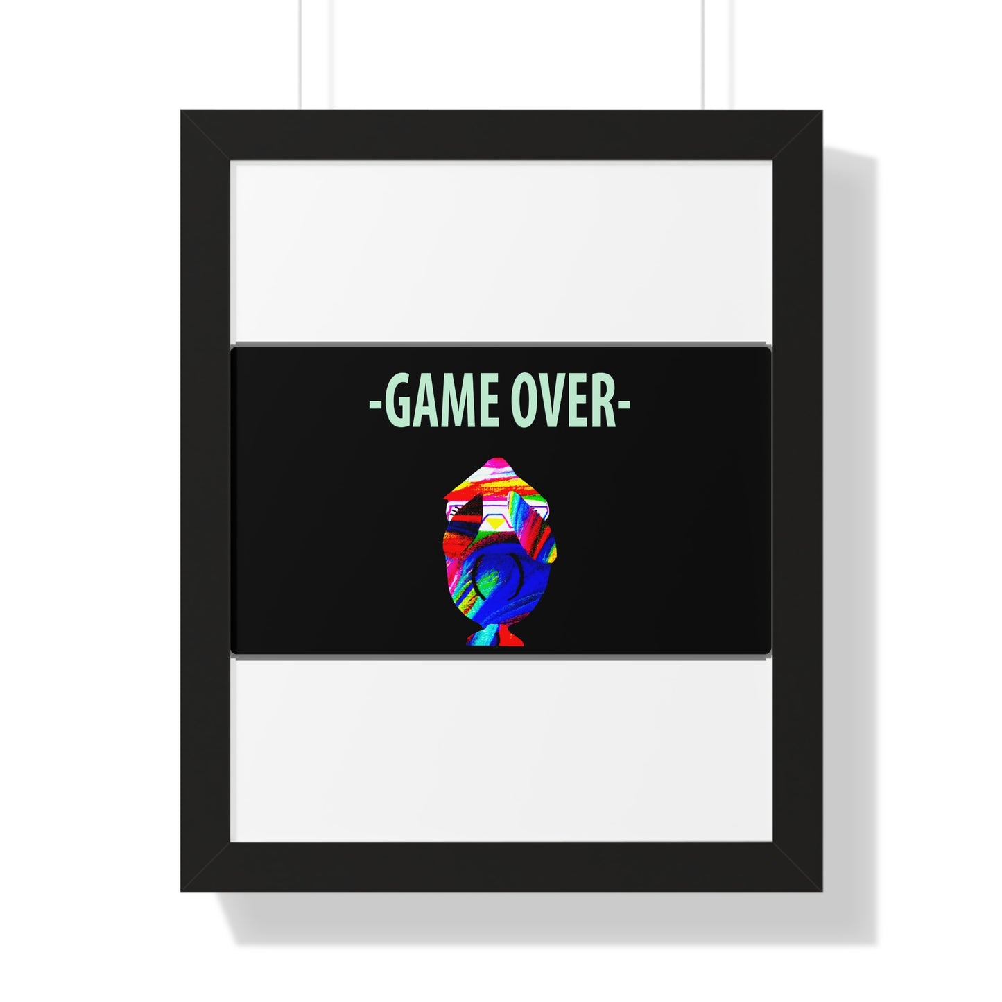 The Penguinies Original - Retro Game Over First Game App Framed Vertical Poster