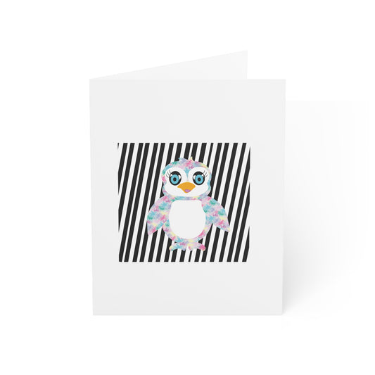 The Penguinies Black & White Stripes Greeting Cards (1, 10, 30, and 50pcs)