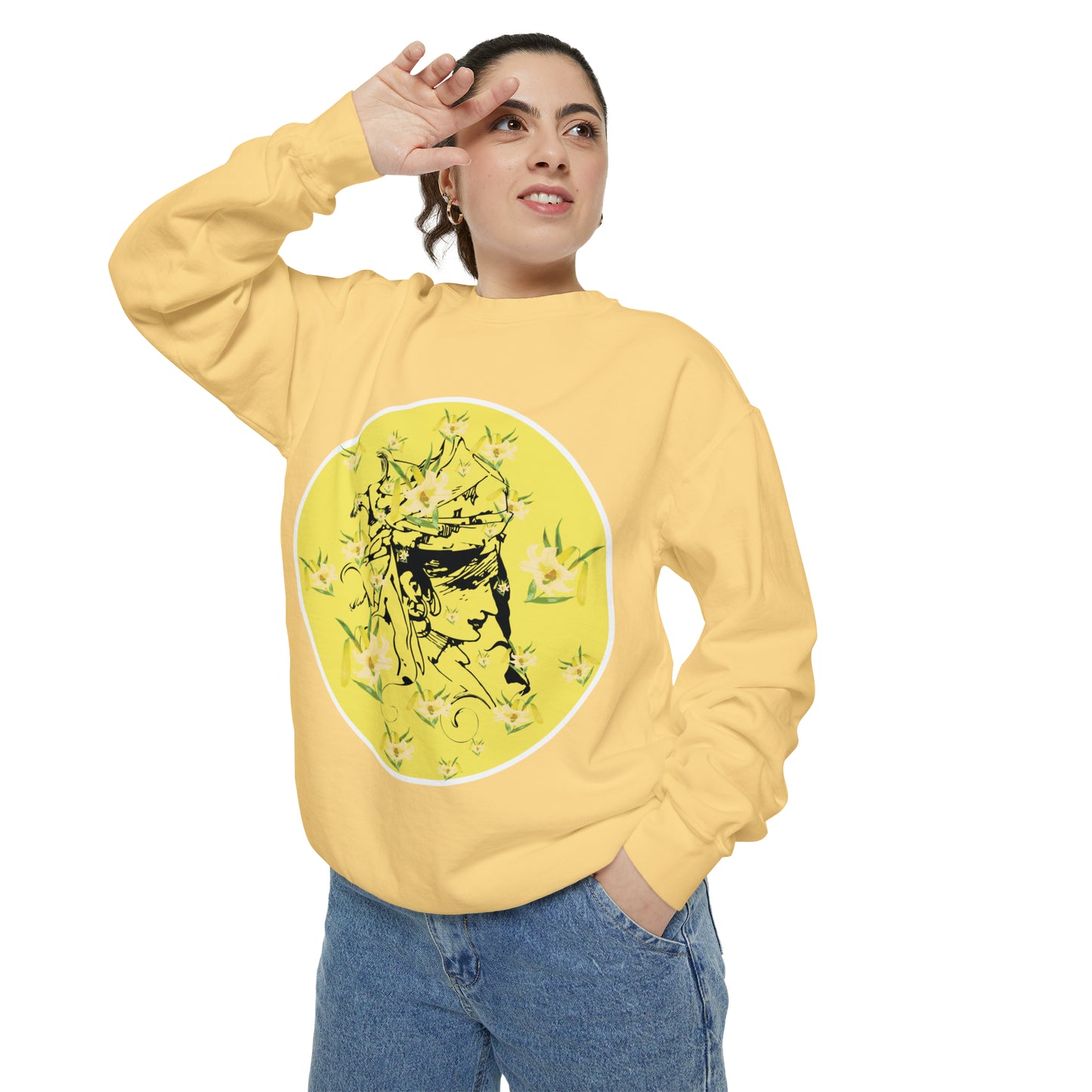 Daffodil Woman Art Unisex Garment-Dyed Sweatshirt