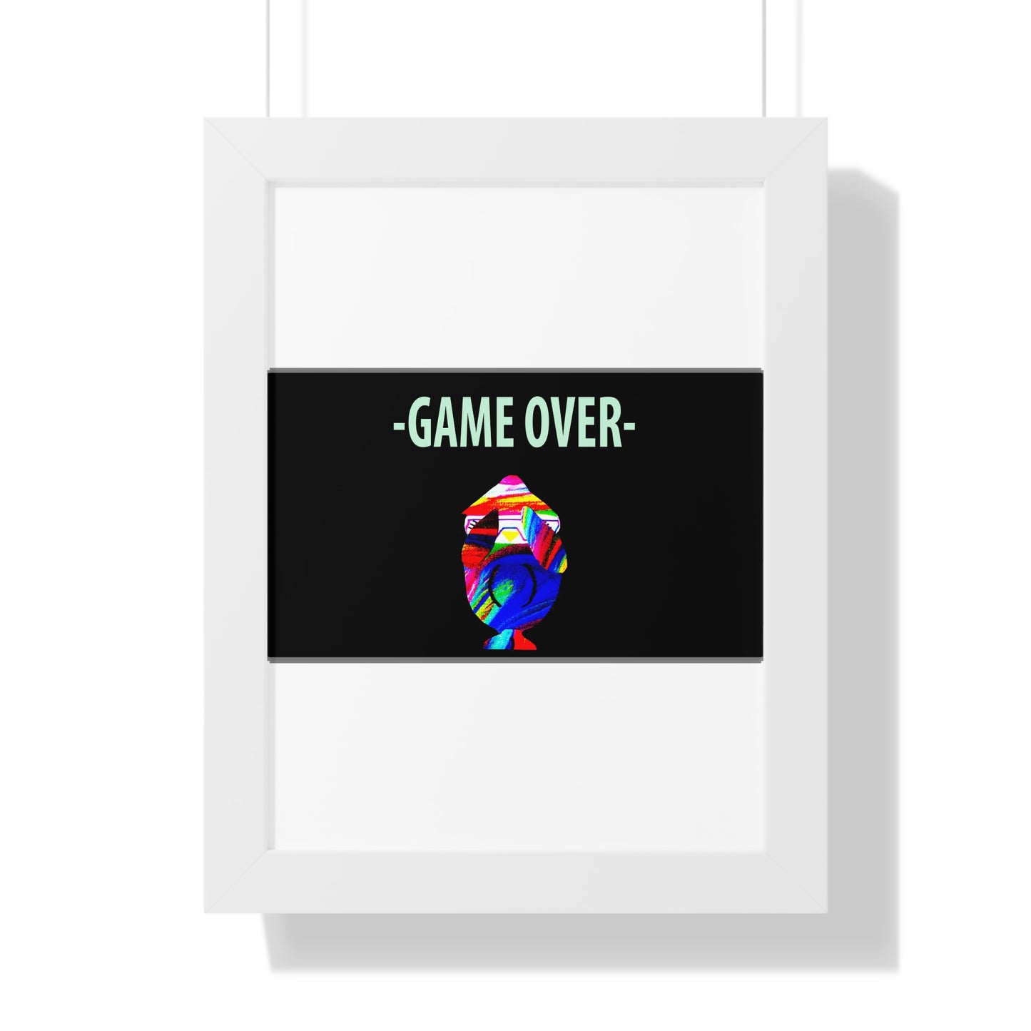 The Penguinies Original - Retro Game Over First Game App Framed Vertical Poster