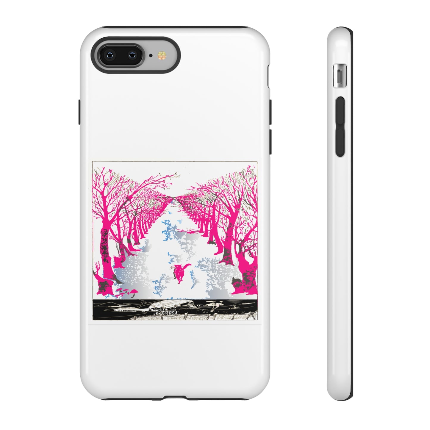 Pink Cat in the Woods Art Tough Cases