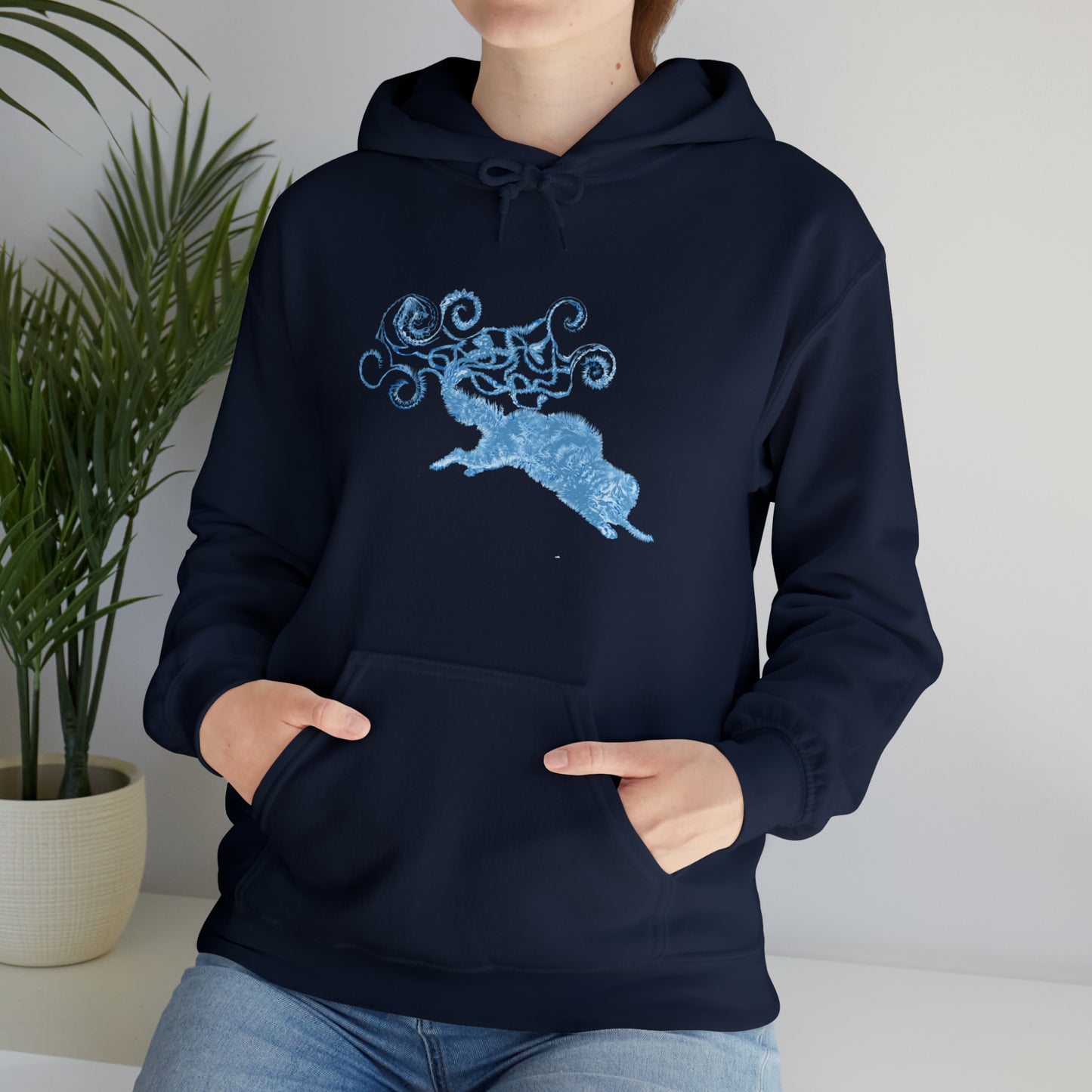 Blue Cat's Tail Art Unisex Heavy Blend™ Hooded Sweatshirt