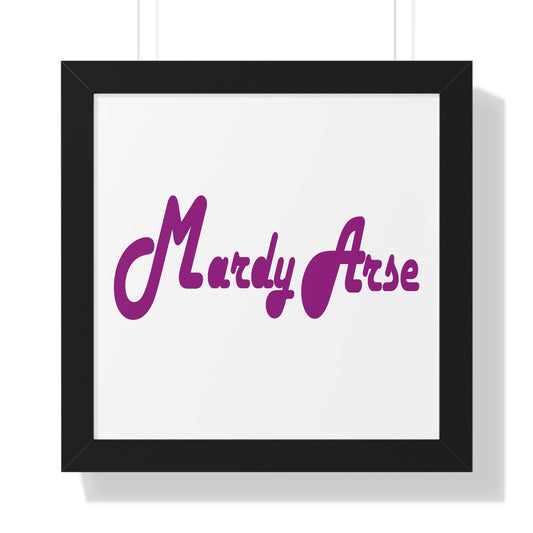 Mardy Arse, Sheffield Dialect Purple Typography Framed Vertical Poster