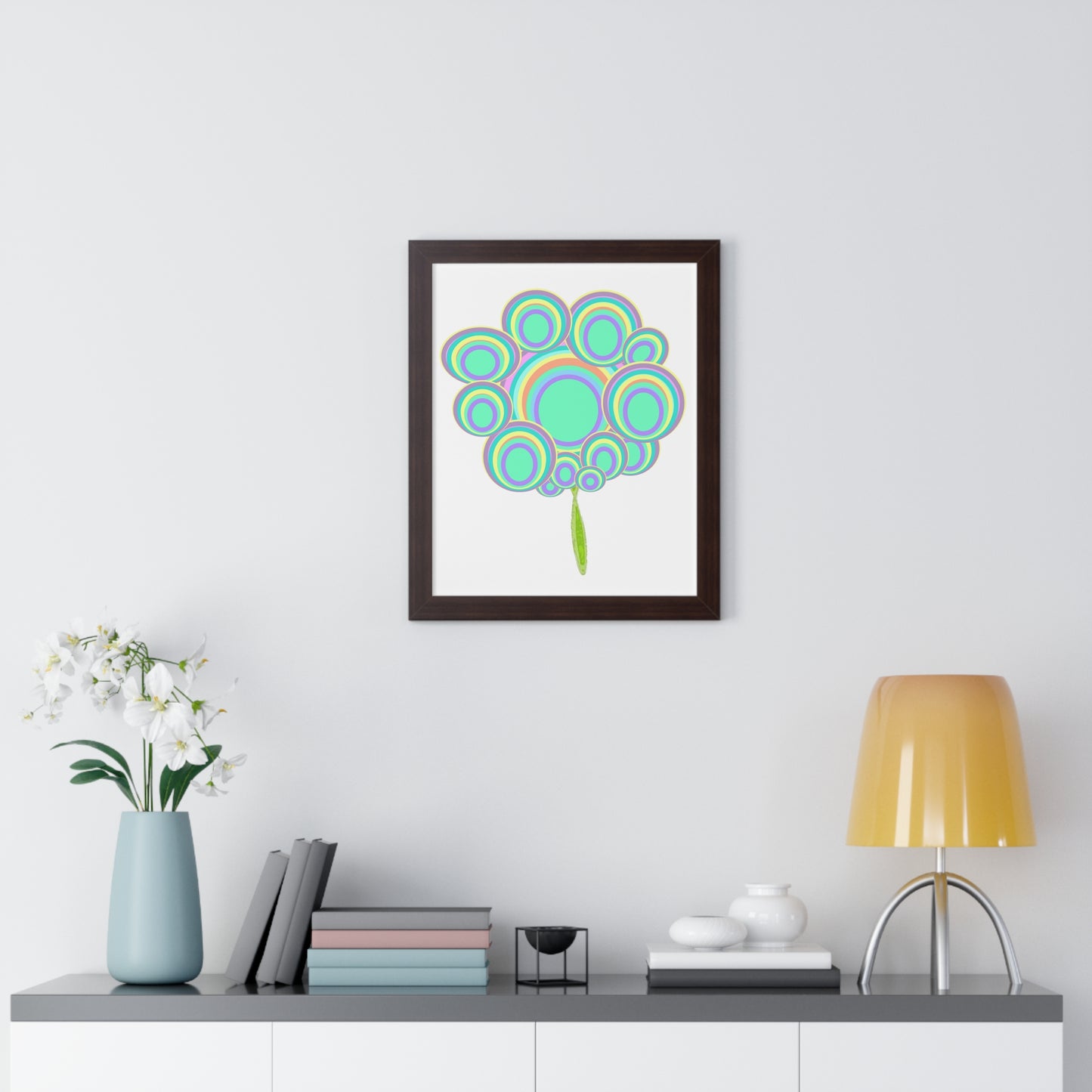 Circle Tree Art Illustration Framed Vertical Poster