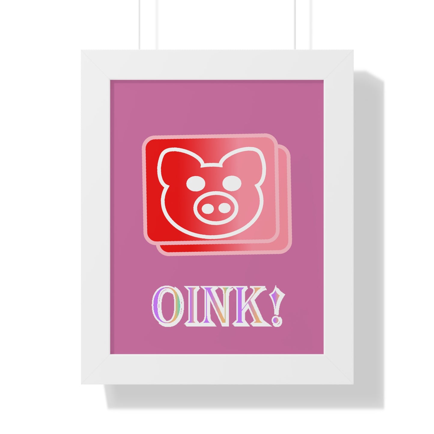 Pig Oink! Pink Digital Art Framed Vertical Poster