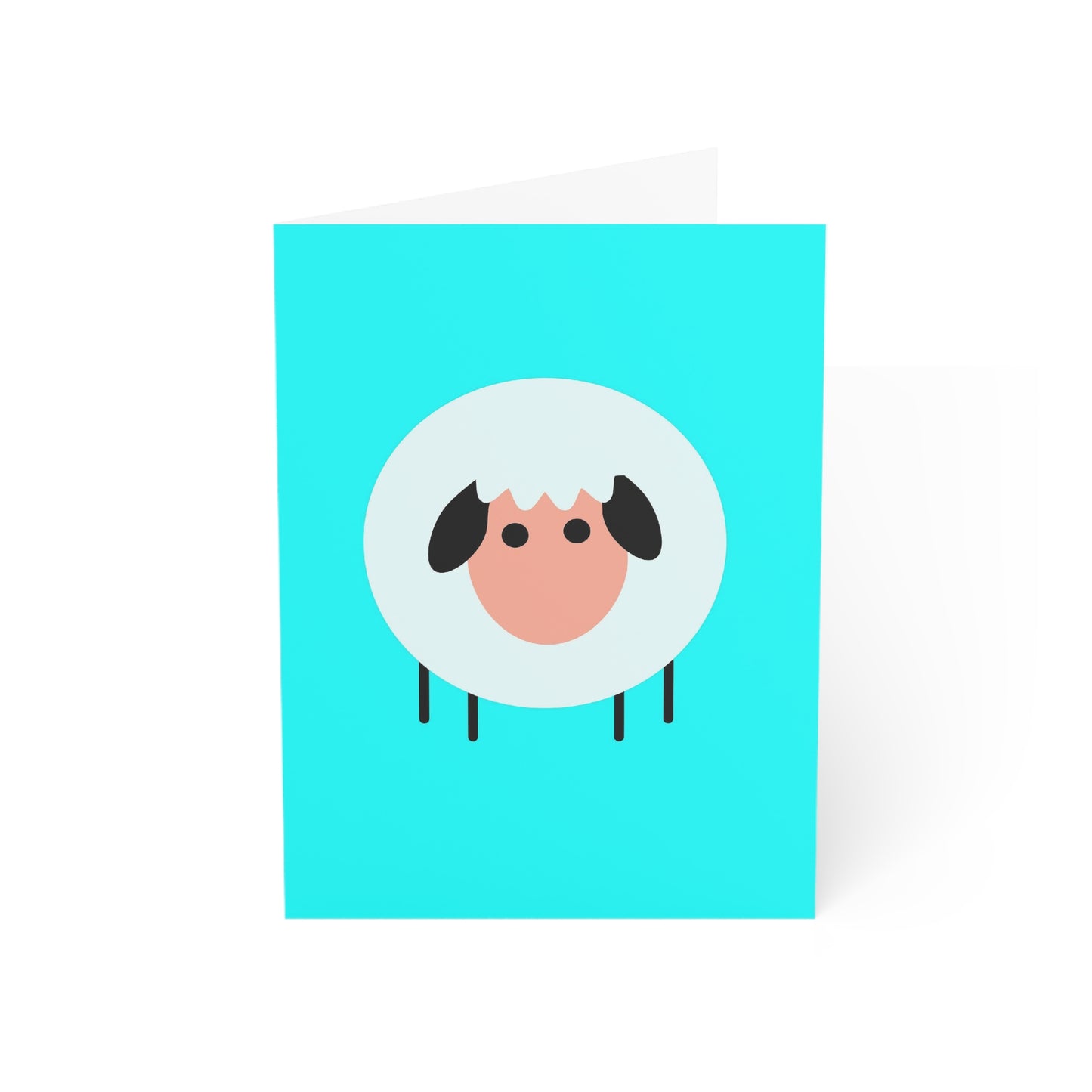 Sheep Blue Background Greeting Cards (1, 10, 30, and 50pcs)