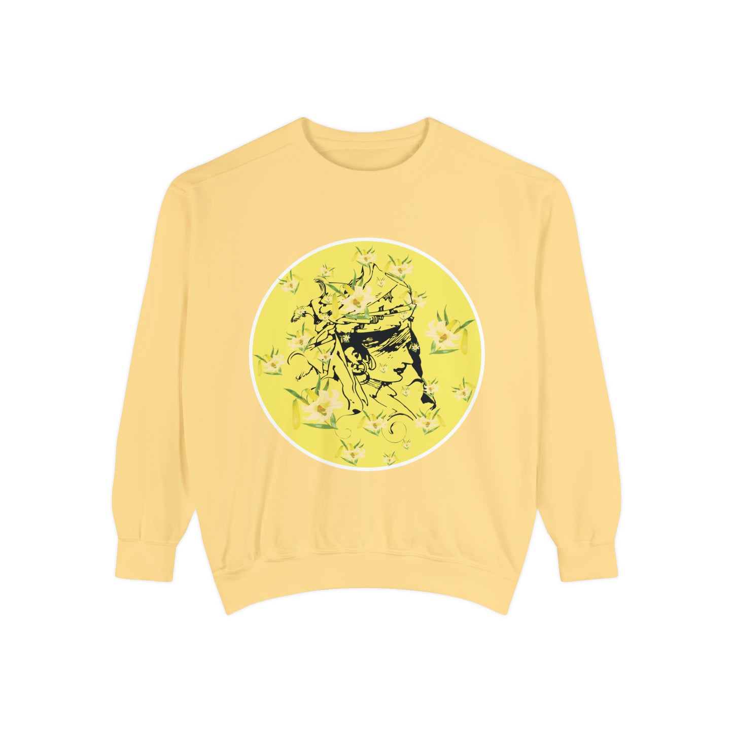 Daffodil Woman Art Unisex Garment-Dyed Sweatshirt