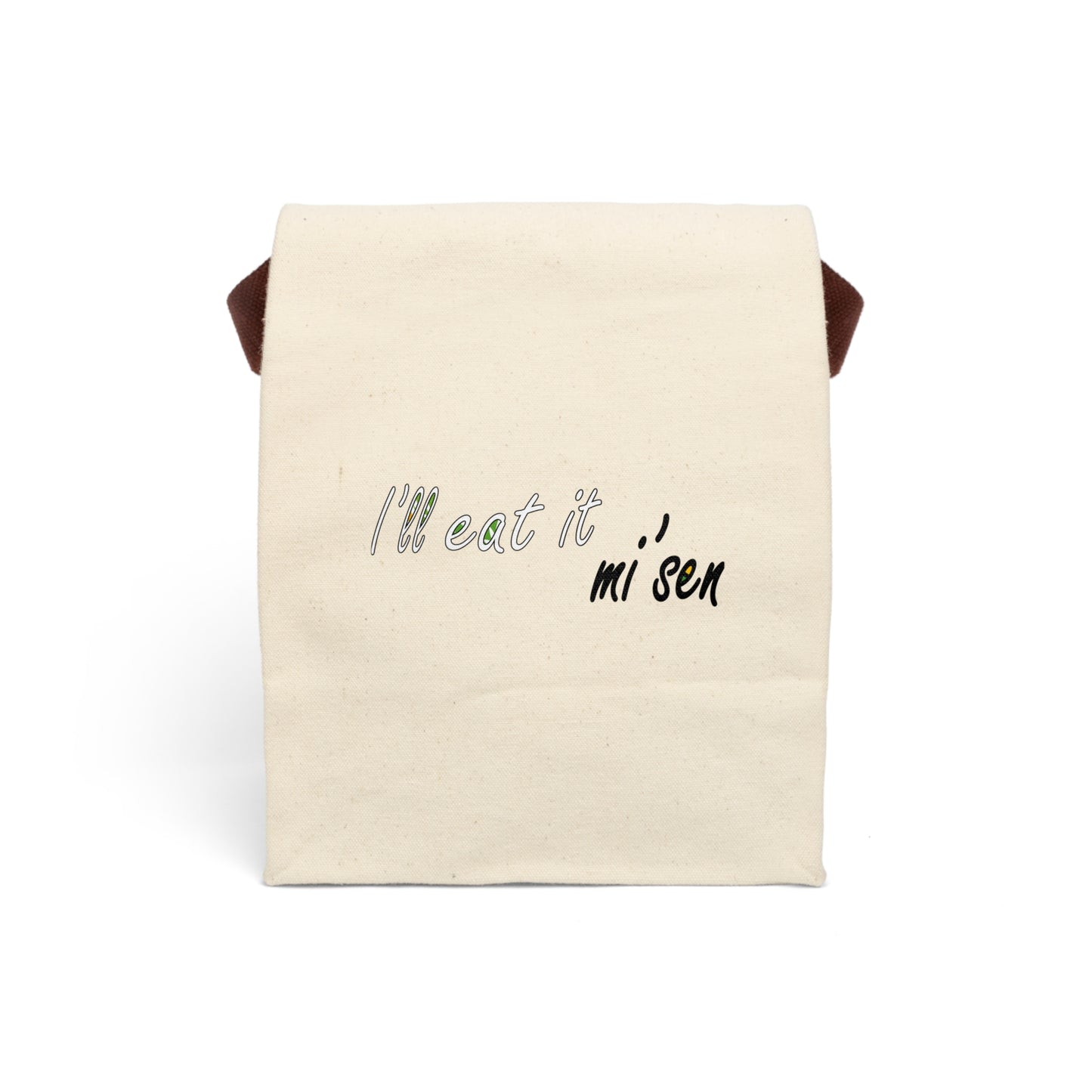 I'll eat it mi' sen Sheffield Dialect, Typography Art Canvas Lunch Bag With Strap