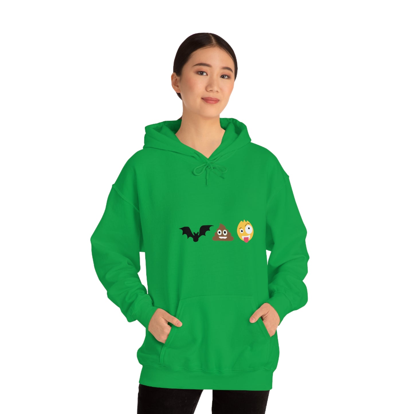 Emoji, Bat, Pooh Crazy, Humour Unisex Heavy Blend™ Hooded Sweatshirt