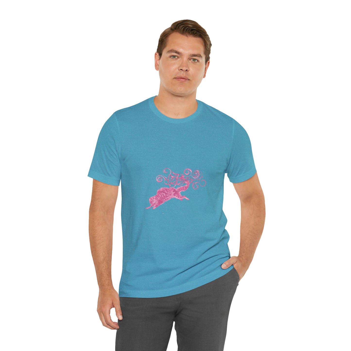 Pink Cat's Tail Art Unisex Jersey Short Sleeve Tee