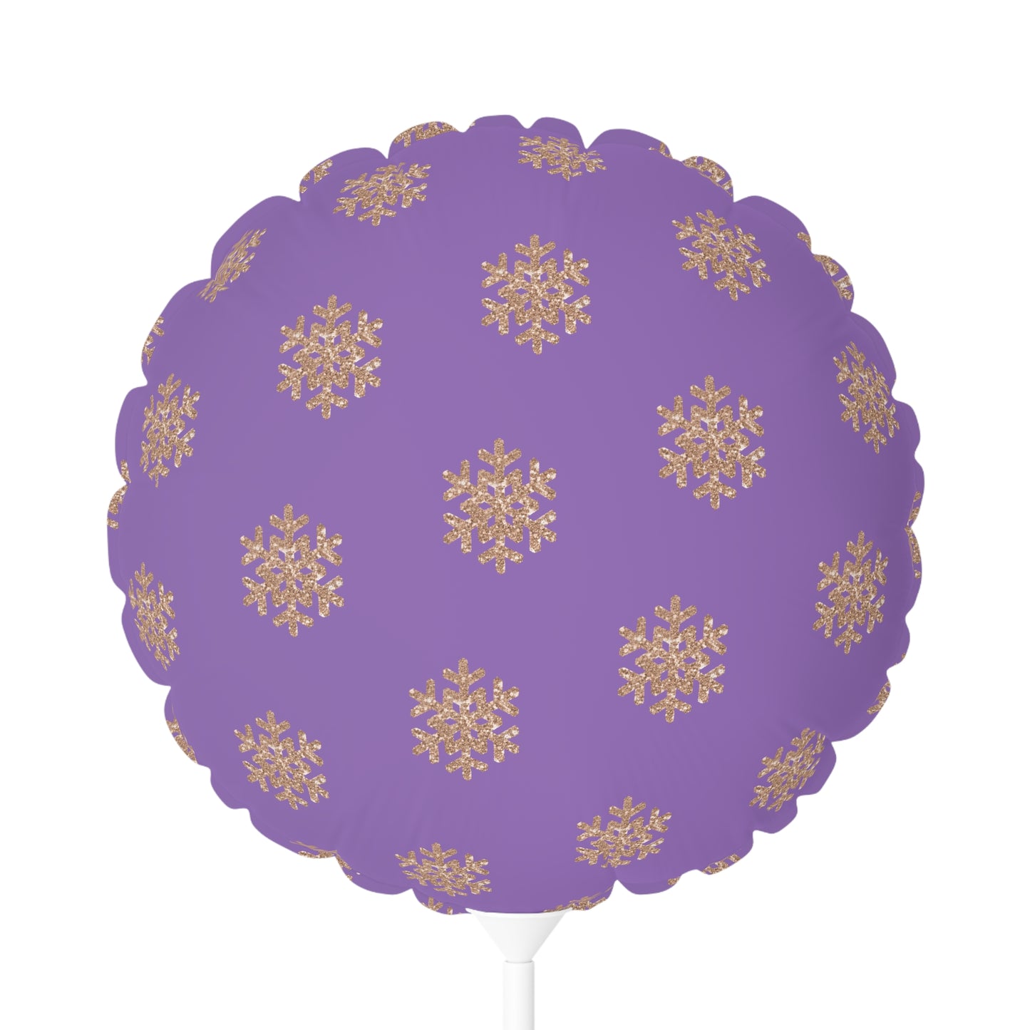 Rose Gold Glitter Snowflake, Purple Balloon (Round and Heart-shaped), 11"