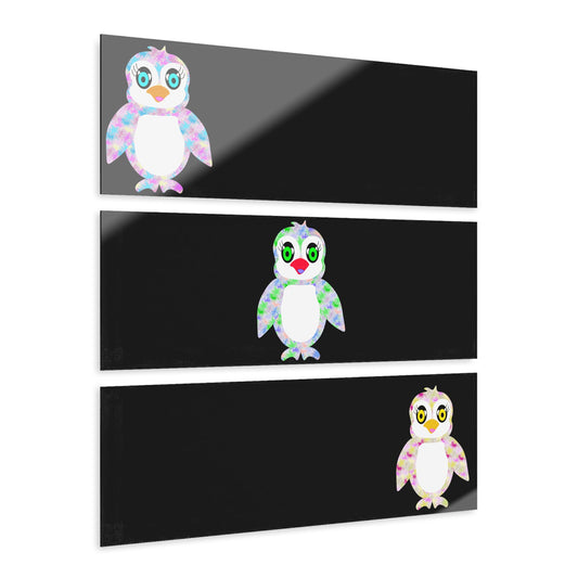 The Three Penguinies Acrylic Prints (Triptych)