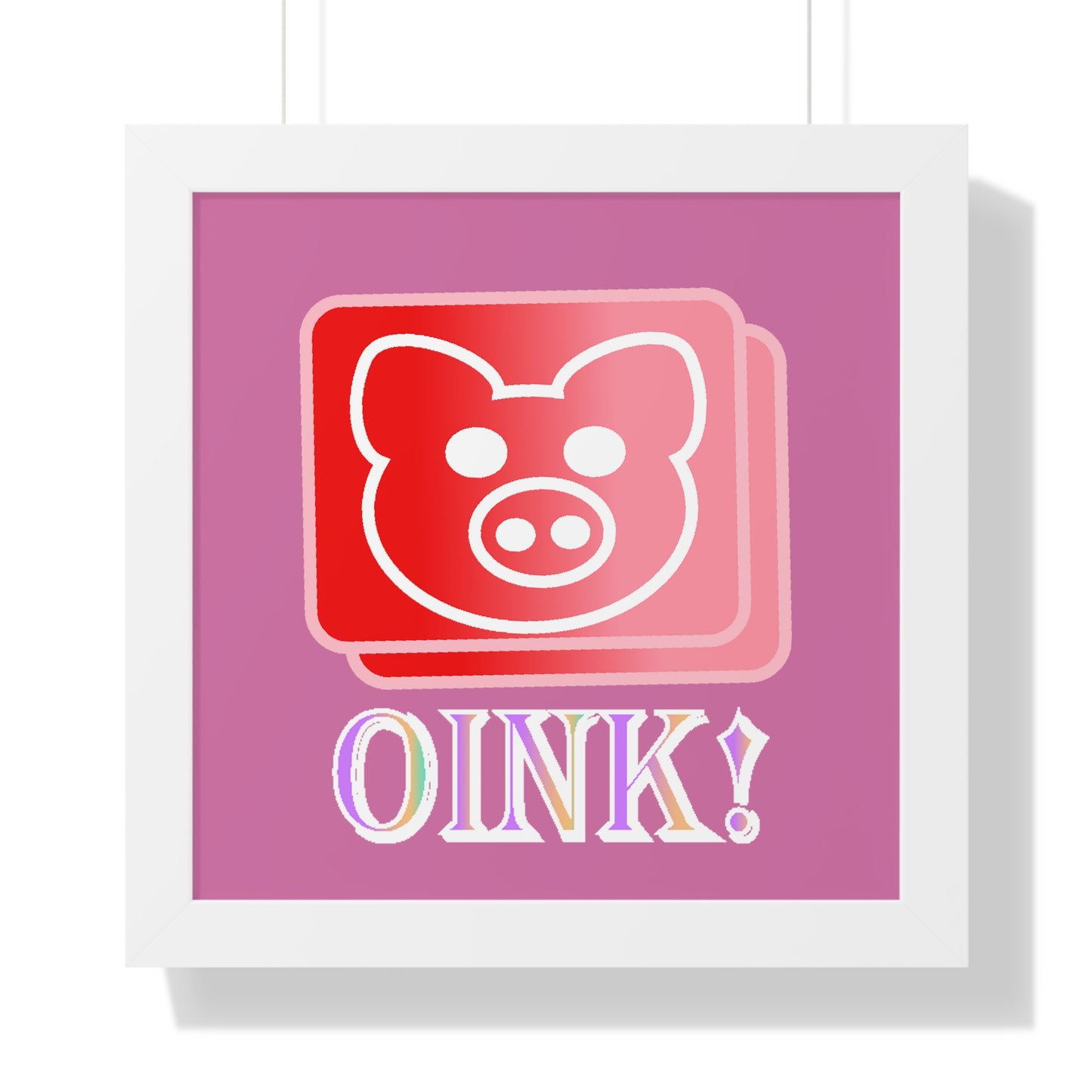 Pig Oink! Pink Digital Art Framed Vertical Poster